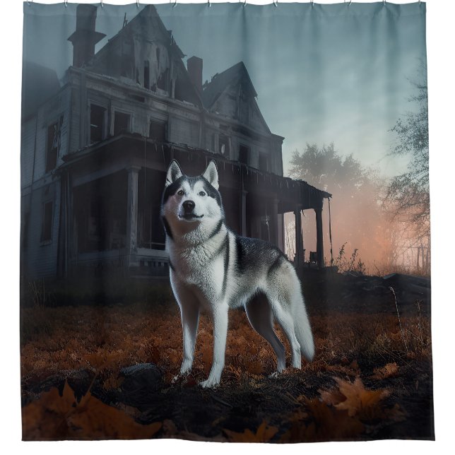 Cortina Para Box Siberian Husky Halloween Scary (Frente)