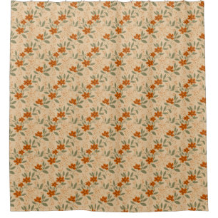 Cortina Para Box Siena queimada e flores Douradas de mel