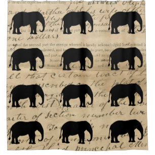 Cortina Para Box Silhueta de Elefante Russo Ephemera Deed, de 1840