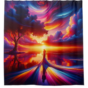 Cortina Para Box Silouhette Surreal Sunset