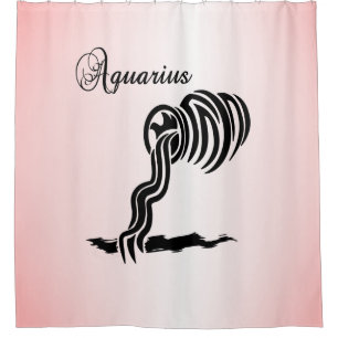 Cortina Para Box Símbolo Aquarius Zodiac e Símbolo Rosa