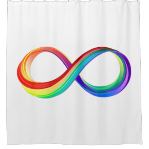Cortina Para Box Símbolo de Infinidade Arco-Íris em Camadas