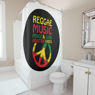 Cortina Para Box Símbolo de Reggae e Paz com citações positivas