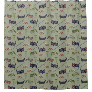 Cortina Para Box Símbolos Históricos - Padrão Abstrato