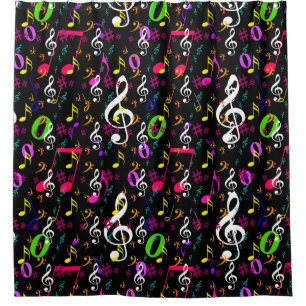 Cortina Para Box Símbolos Musicais Design