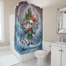 Cortina Para Box Skeleton Christmas Elf – Creepy Cute Dark Holiday 
