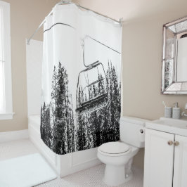 Cortina Para Box Skilift vazio // Inverno preto e branco