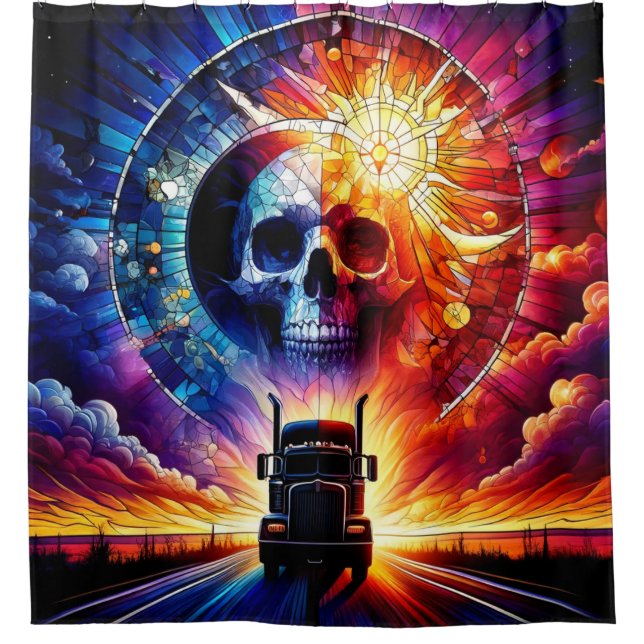 Cortina Para Box Skull Art (Frente)