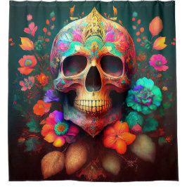 Cortina Para Box Skull Art