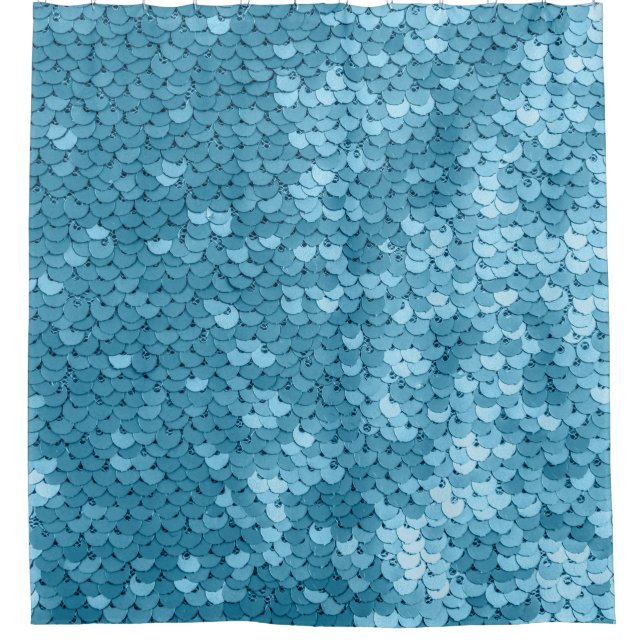 Cortina Para Box Sky blue shiny fabric with sequins, abstract backg (Frente)