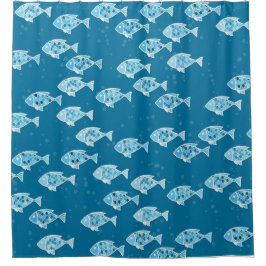 Cortina Para Box Sob O Mar Design de Peixes