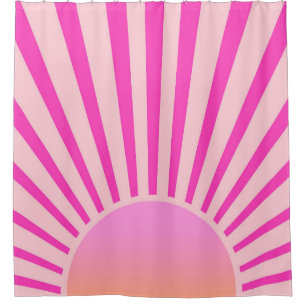 Cortina Para Box Sol Retro Burst Sunset Sol nascente Quente Cor-de-