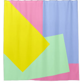 Cortina Para Box Somente cores GEO azul claro cor-de-rosa verde-cla