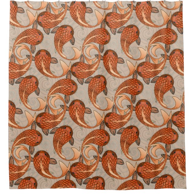 Cortina Para Box sopa de peixe paisley (Frente)