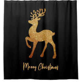 Cortina Para Box Sparkle Dourado Reindeer para o Natal