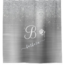 Sparkle Silver Monograma Personalizado Elegante
