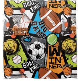 Cortina Para Box Sport Pattern With Balls
