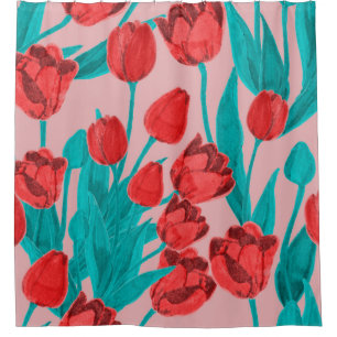 Cortina Para Box Spring floral seamless pattern with hand drawn tul