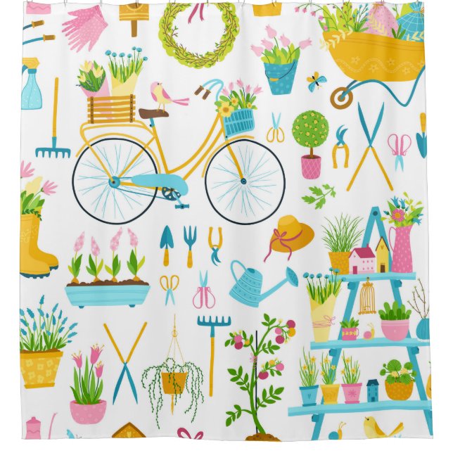 Cortina Para Box Spring seamless pattern in simple hand-drawn carto (Frente)