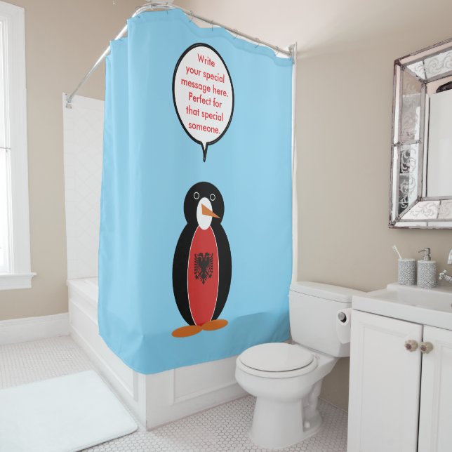 Cortina Para Box Sra. Pinguim Personalizada Albânia (In Situ)