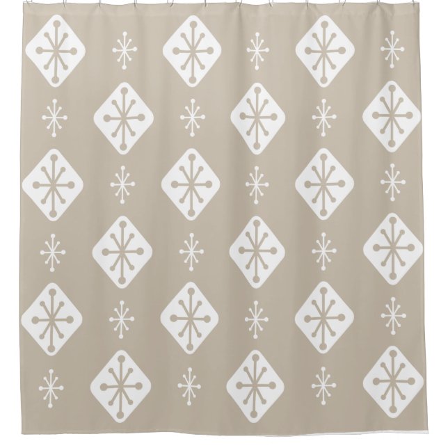 Cortina Para Box Starbursts do meio século: Ouros de Taupe (Frente)