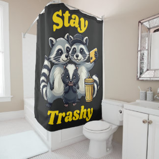 Cortina Para Box Stay Trashy Funny Raccoon, Opossum, Skunk funny