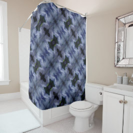 Cortina Para Box Storm Acrylic Pour Inspired Shower Curtain