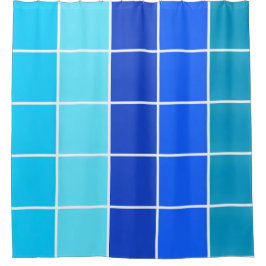 Cortina Para Box Stripes de Gradiente em Praças Azuis