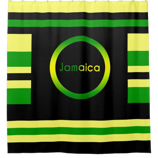 Cortina Para Box Stripes inspiradas na Jamaica (Frente)