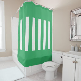 Cortina Para Box Stripes no meio. Mar Verde e branco.