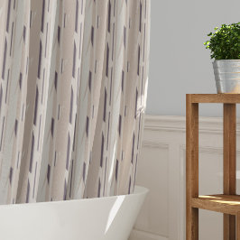 Cortina Para Box Stripes Padrão de bege e castanho