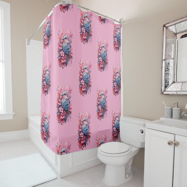 Cortina Para Box Stunning Pastel Hummingbird Floral (In Situ)