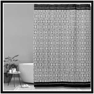 Cortina Para Box Stylish Black & White Geometric Pattern
