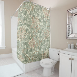Cortina Para Box Suave Verde Vintage William Morris Honeysuckle
