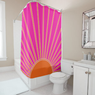 Cortina Para Box Sun Sunrise Hot Pink E Orange Preppy Sunshor