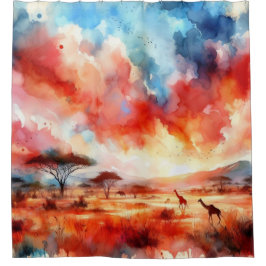 Cortina Para Box Sunset Safari Vibrante