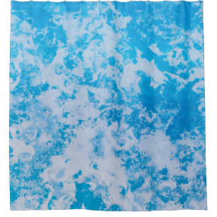 Cortina Para Box Superfície do planeta de gelo azul e branco