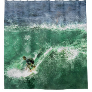 Cortina Para Box Surfando uma onda grande