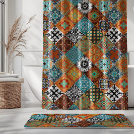 Cortina Para Box Talavera Tles Turquesa Verde Laranja Preto Branco
