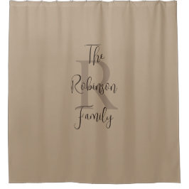 Cortina Para Box Tan e Família Brown Nome Monograma