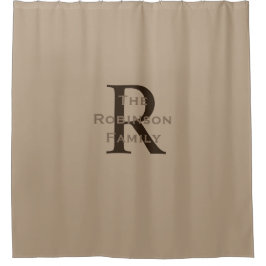 Cortina Para Box Tan e Marrom Monograma Nome Personalizado 