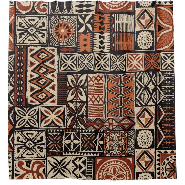 Cortina Para Box Tapa Havaiana: Patchwork Tribal (Frente)