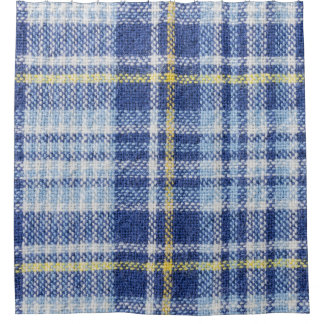 Cortina Para Box Tartan Amarelo Azul: Xadrez Moda
