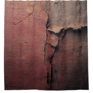 Cortina Para Box Tattered Canvas Abstract in Rust and Earth