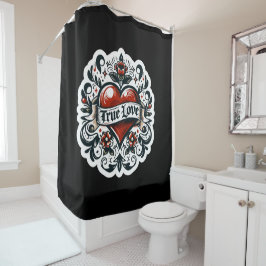 Cortina Para Box Tatuagem de Coração de Amor Verdadeiro Adesivo Est