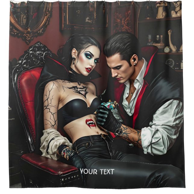 Cortina Para Box Tatuagem de Homem de Garota Fantasy (Frente)