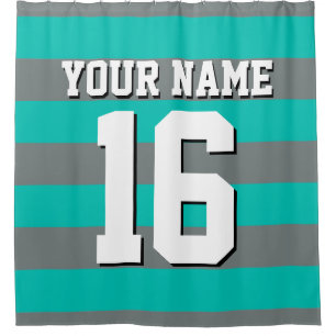 Cortina Para Box Teal Charcarbonet Sports Jersey Preppy Stripe