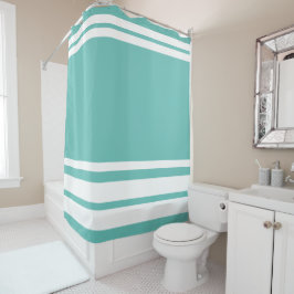 Cortina Para Box Teal Claro : Linhas Modernas em Branco
