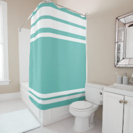 Cortina Para Box Teal Claro : Linhas Modernas em Branco