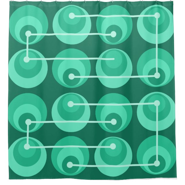 Cortina Para Box Teal dos Círculos do meio século (Frente)